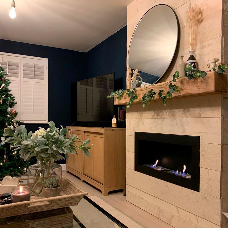 Grote bio-ethanol wandhaard - Zwart