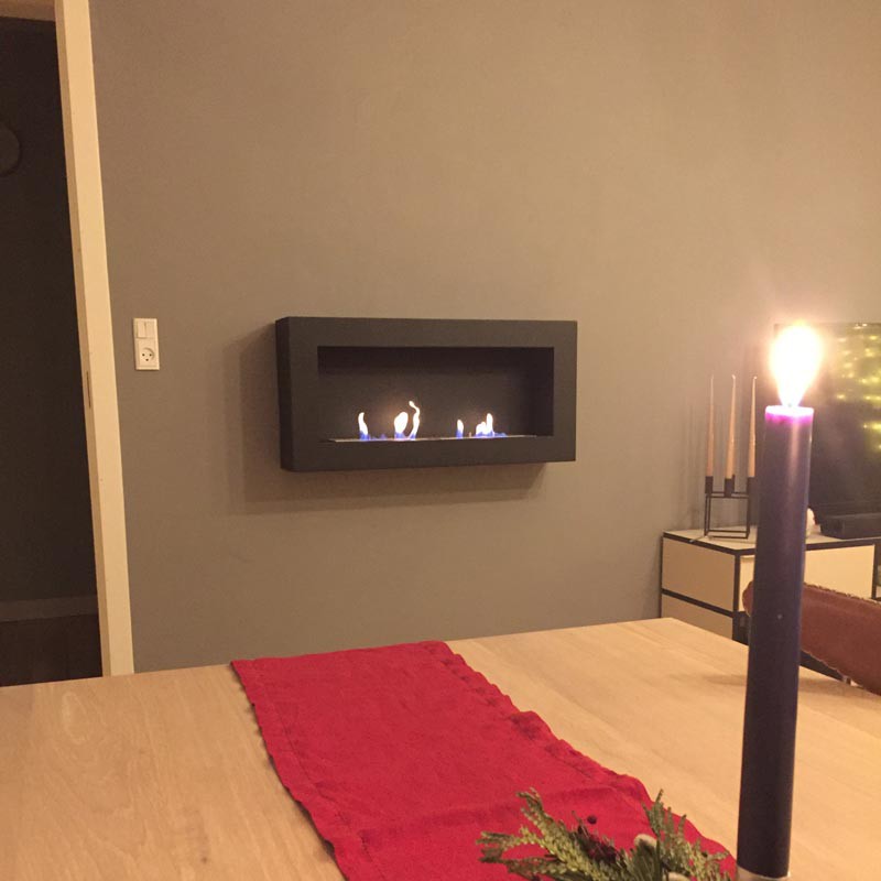 Grote bio-ethanol wandhaard - Zwart