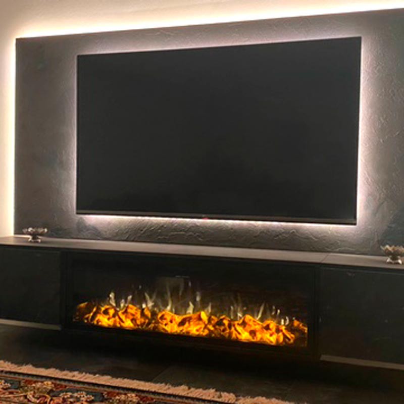 LED Classic elektrische inbouwhaard - 129 cm