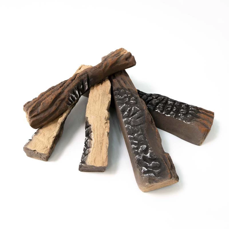 Keramisch hout - vijf stuks | ScandiFlames | Accessoires voor een bio-ethanol haard | Hout