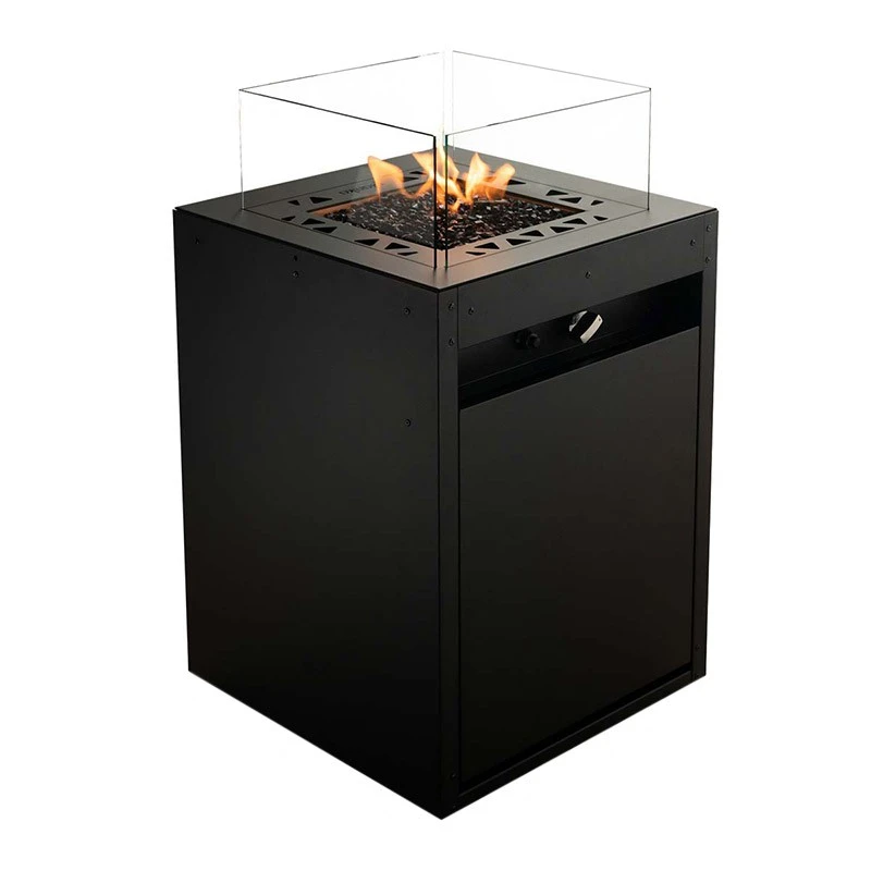 Square Buiten gashaard | Planika Fires | vierkante buiten gashaard | Zwart