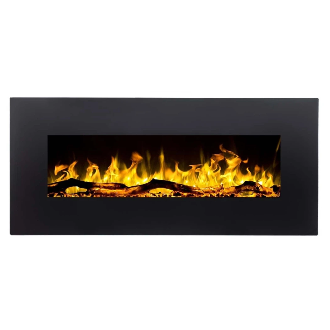 Aflamo Albion 110 cm Zwart Elektrische Haard – Wandgemonteerd LED, 0,75–1,5 kW Warmteafgifte