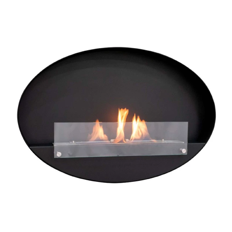 Maryland - Unieke zwarte ovale bio-ethanol haard | ScandiFlames | Hangende bio-ethanol haard | Zwart