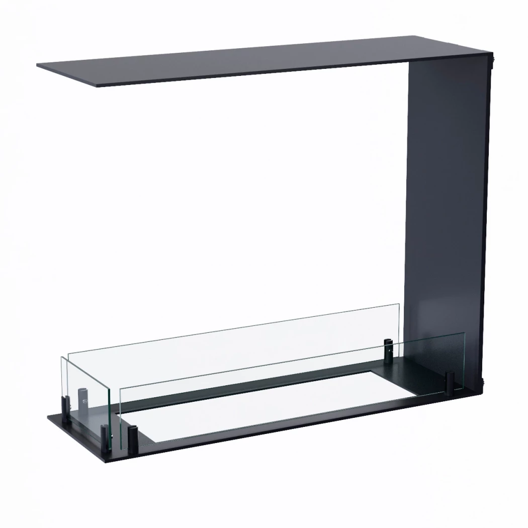 Foco Room Divider 600 Smal | | 3-zijdige inbouw bio-ethanol haard | Zwart