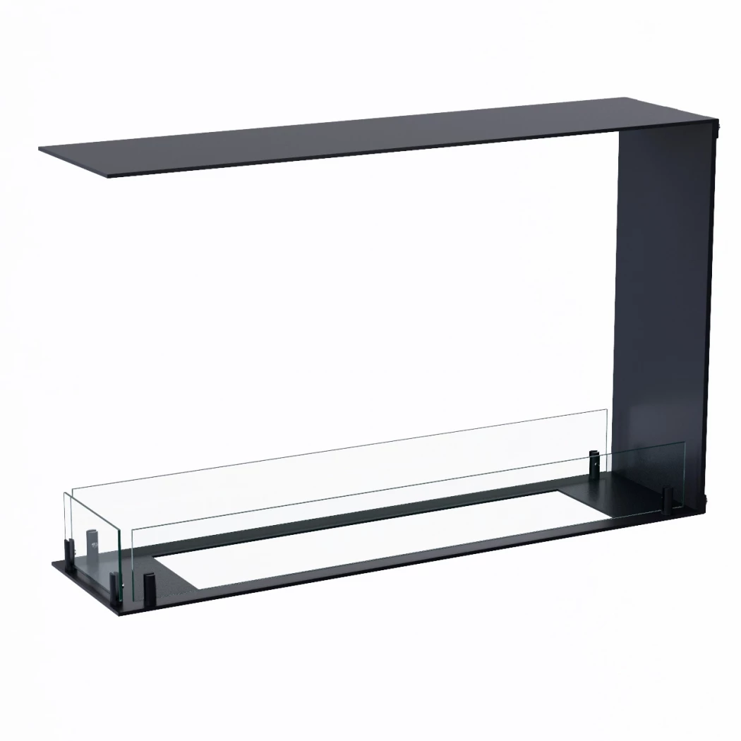 Foco Room Divider 800 Smal | | 3-zijdige inbouw bio-ethanol haard | Zwart