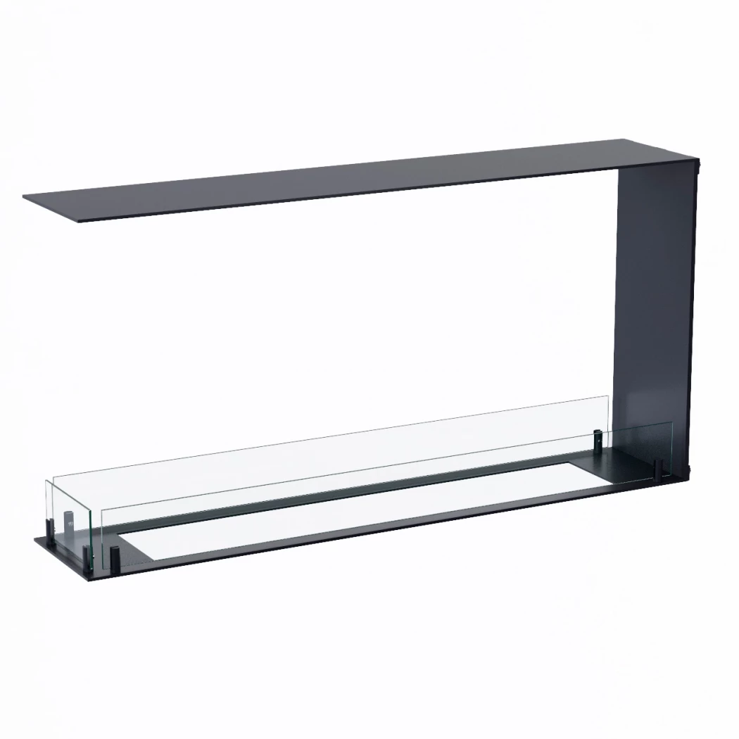 Foco Room Divider 1000 Smal | | 3-zijdige inbouw bio-ethanol haard | Zwart