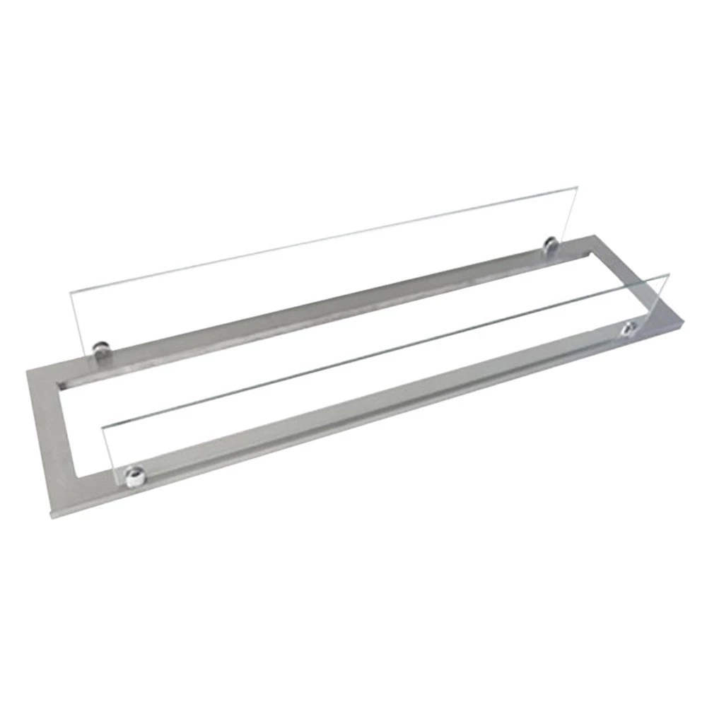 Stalen frame met glas - 100 cm | | Bouwmaterialen voor een bio-ethanol haard | Roestvast staal