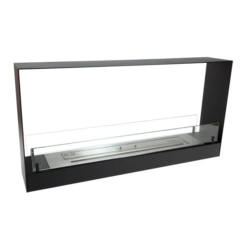 Slanke inbouwhaard 100 cm | ScandiFlames | 2-zijdige inbouw bio-ethanol haard | Zwart