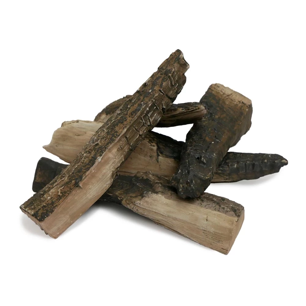 Realistische Keramische Houtblokken - Set van 5 | ScandiFlames | Decoratie voor een bio-ethanol haard | Hout