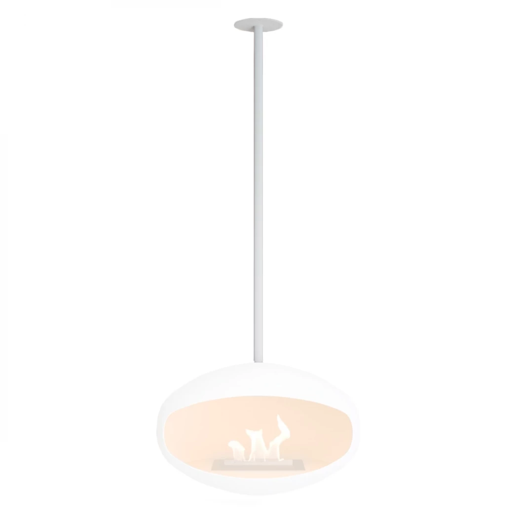 Witte plafondbeugel en stang - Cocoon Fires | Cocoon Fires | Accessoires voor een bio-ethanol haard | Wit