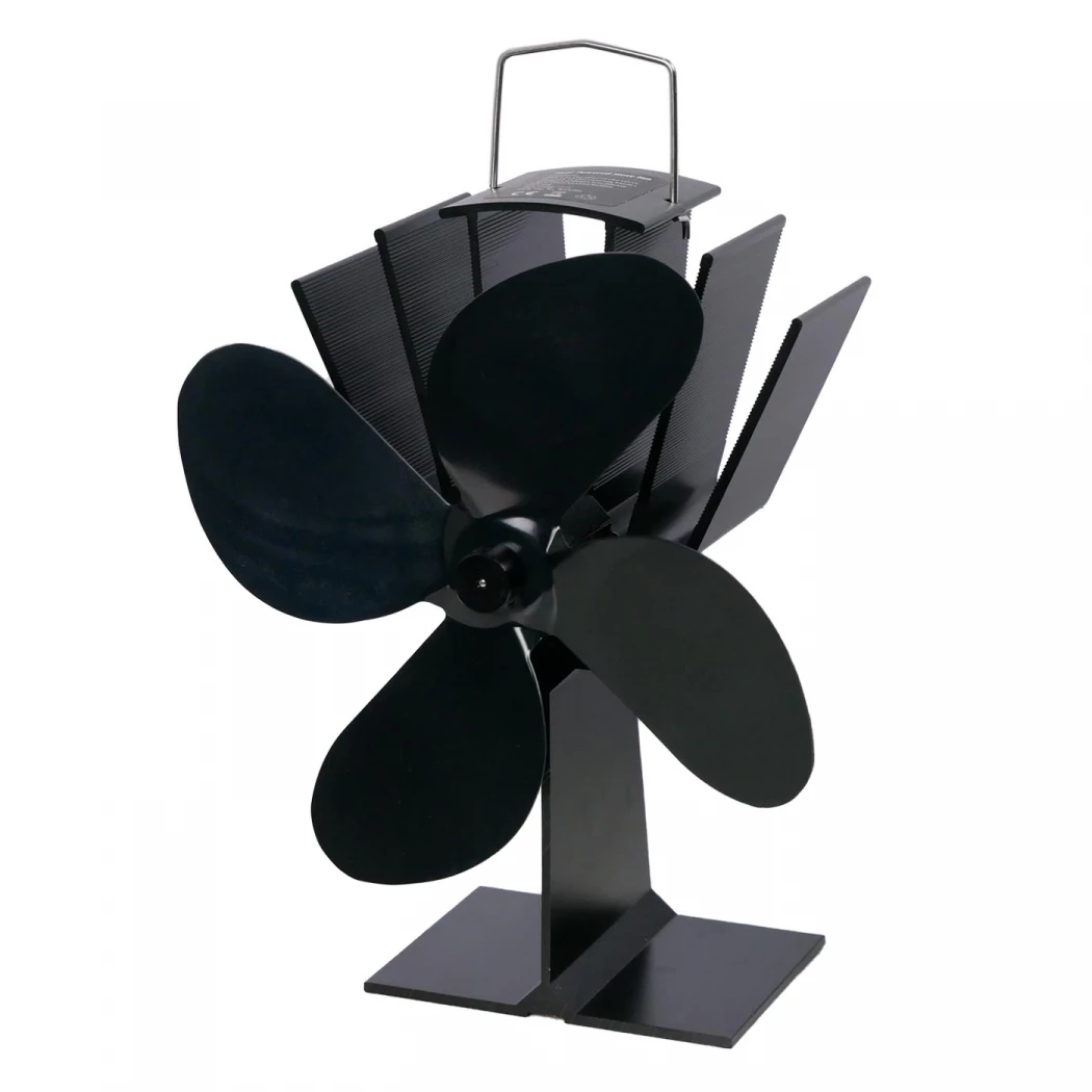 Zwarte verwarmingsventilator – 4 staalbladen | | Accessoires voor een bio-ethanol haard | Zwart