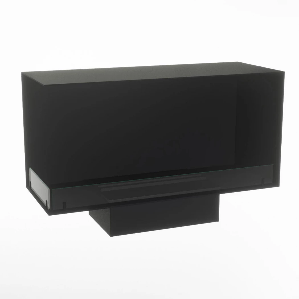 Foco Corner Left 1000 Myst | Foco | 2-zijdige Opti-myst inbouwhaard | Zwart