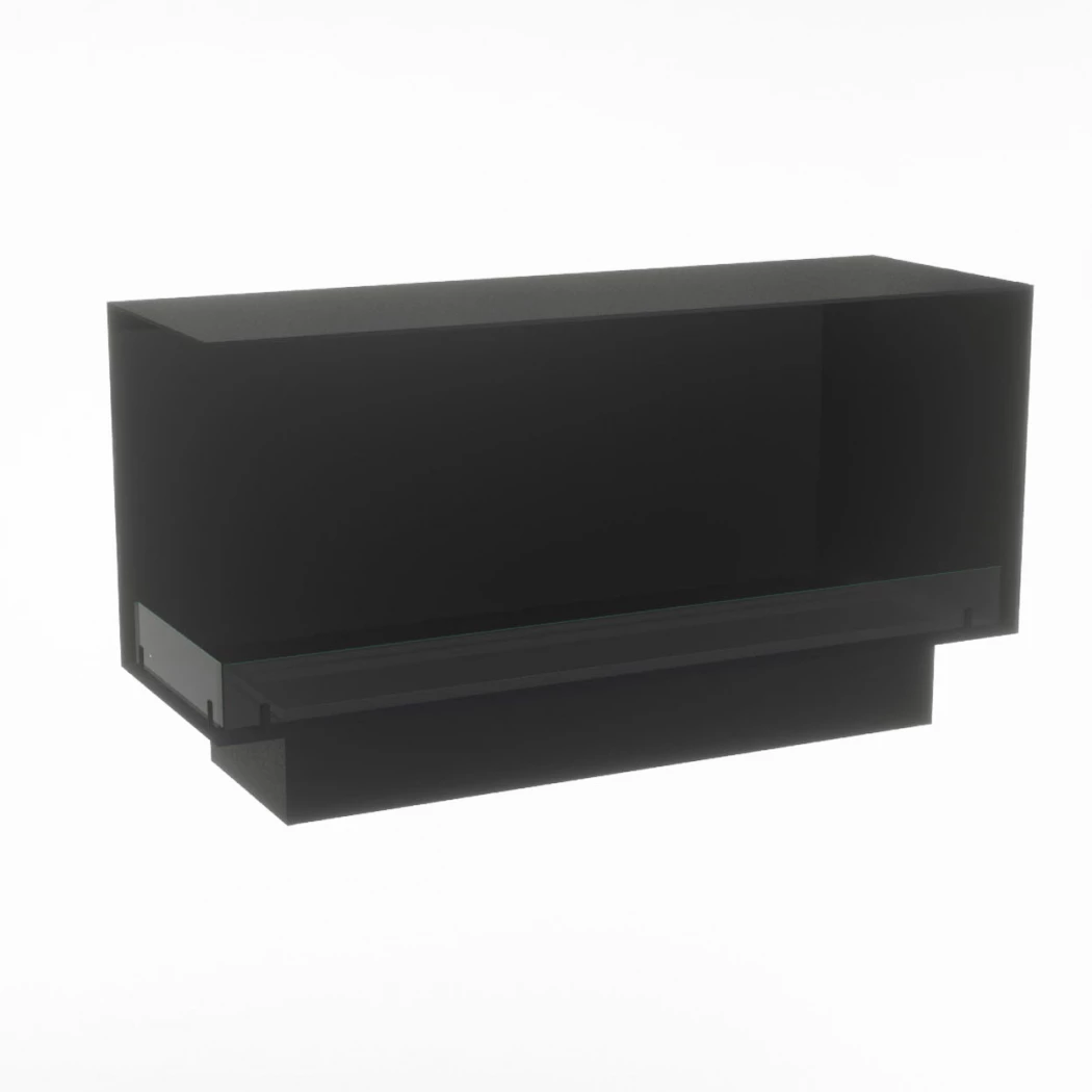 Foco Corner Left 1500 Myst | Foco | 2-zijdige Opti-myst inbouwhaard | Zwart