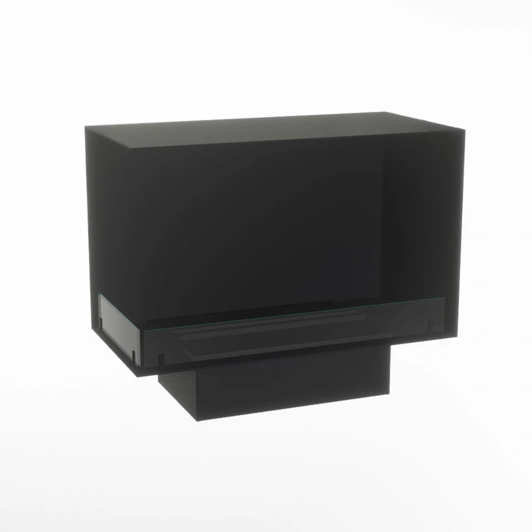 Foco Corner Left 500 Myst | Foco | 2-zijdige Opti-myst inbouwhaard | Zwart