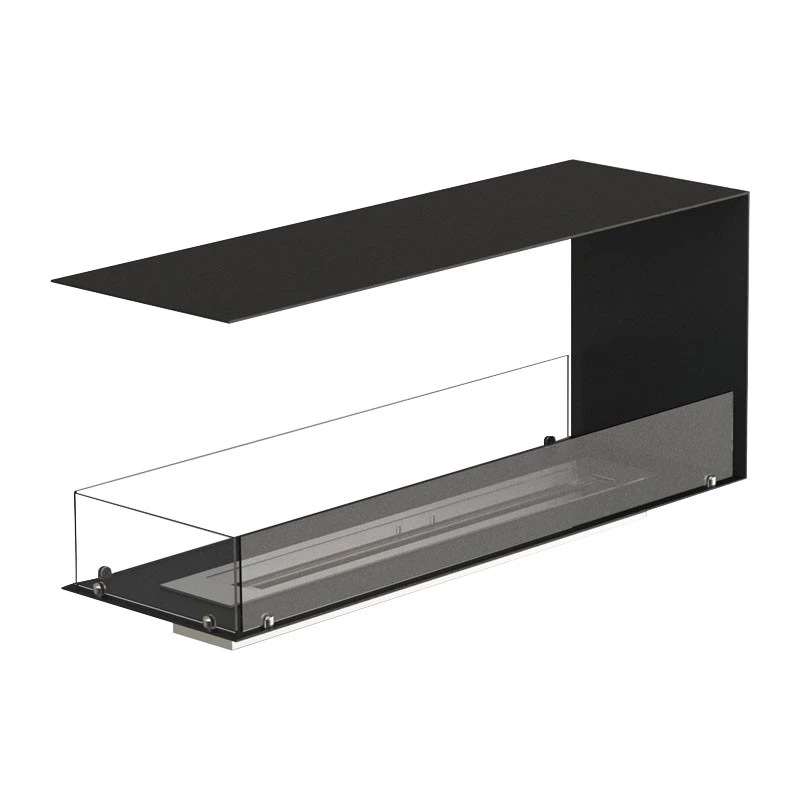 Foco Room divider 1200 | Foco | 3-zijdige inbouw bio-ethanol haard | Zwart