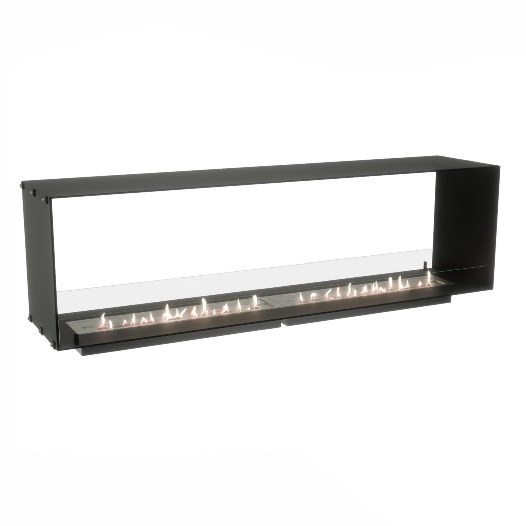 Foco Two 1800 | Foco | 2-zijdige inbouw bio-ethanol haard | Zwart