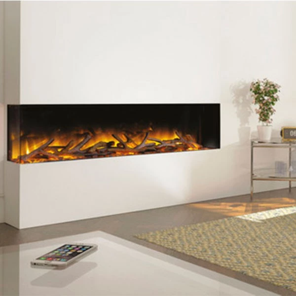 Glazer 1500 - Elektrische Inbouwhaard | Flamerite Fires | 2-zijdige inbouw elektrische haard | Zwart