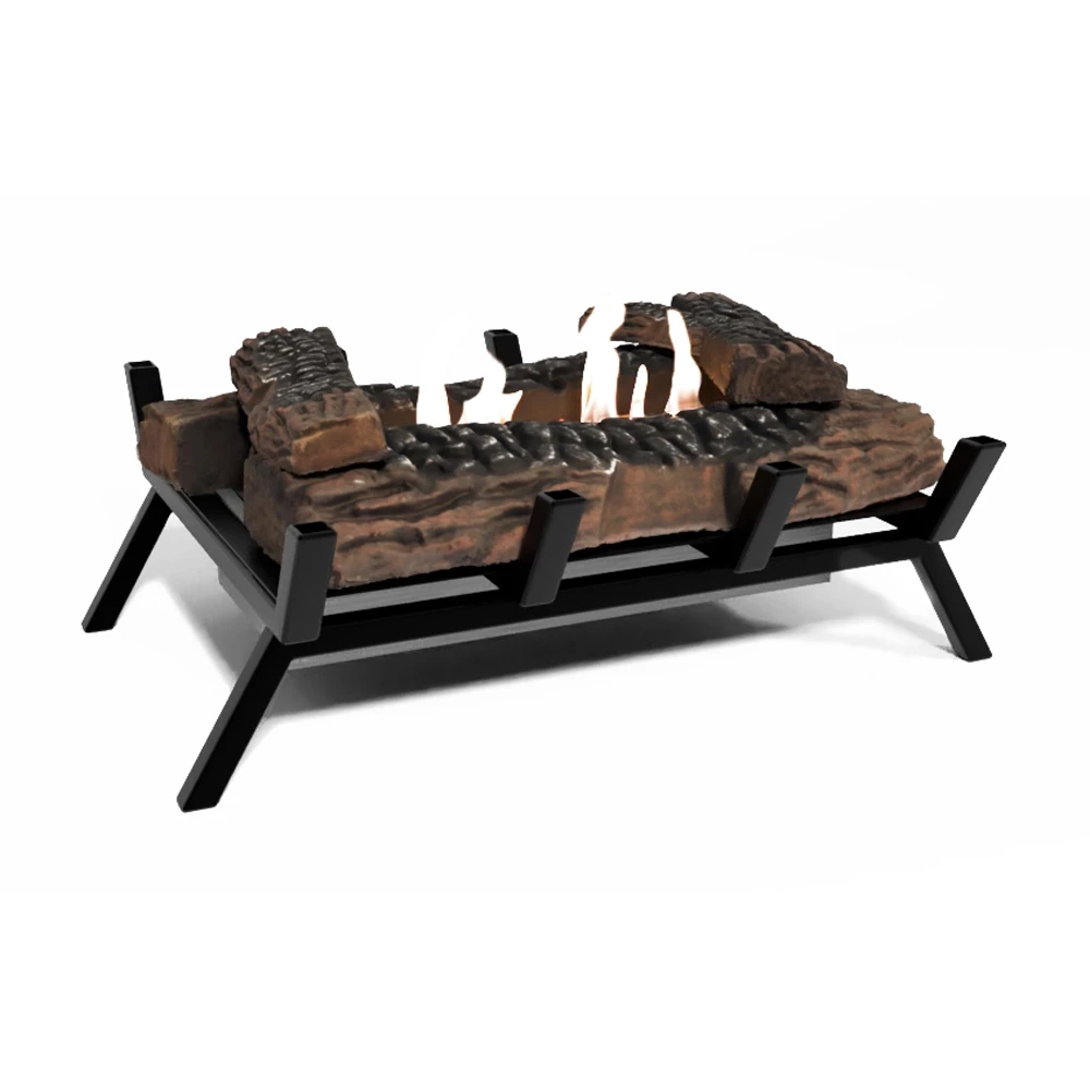 Grate M - Inzetbrander met keramisch hout (40 cm) | ScandiFlames | Vrijstaande bio-ethanol haard inzet , Inzet voor bestaande open haard | Zwart