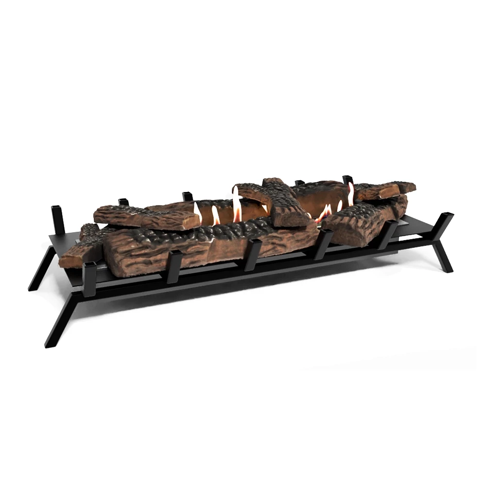 Grate XL - Inzetbrander met keramisch hout (80 cm) | ScandiFlames | Inzet voor bestaande open haard | Zwart