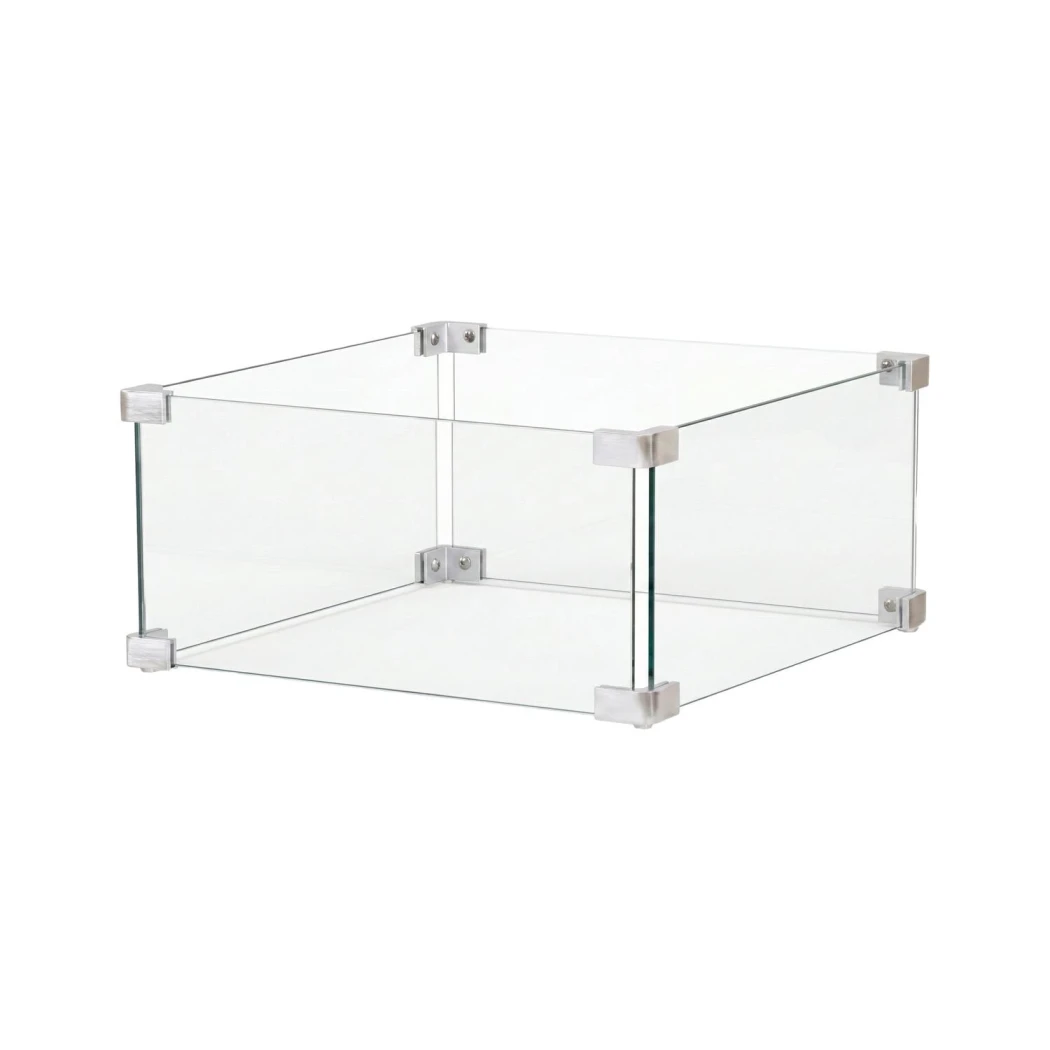 Happy Cocooning Glass Set Square Small – Windscherm van Gehard Glas 40 x 40 cm voor Vuurtafels