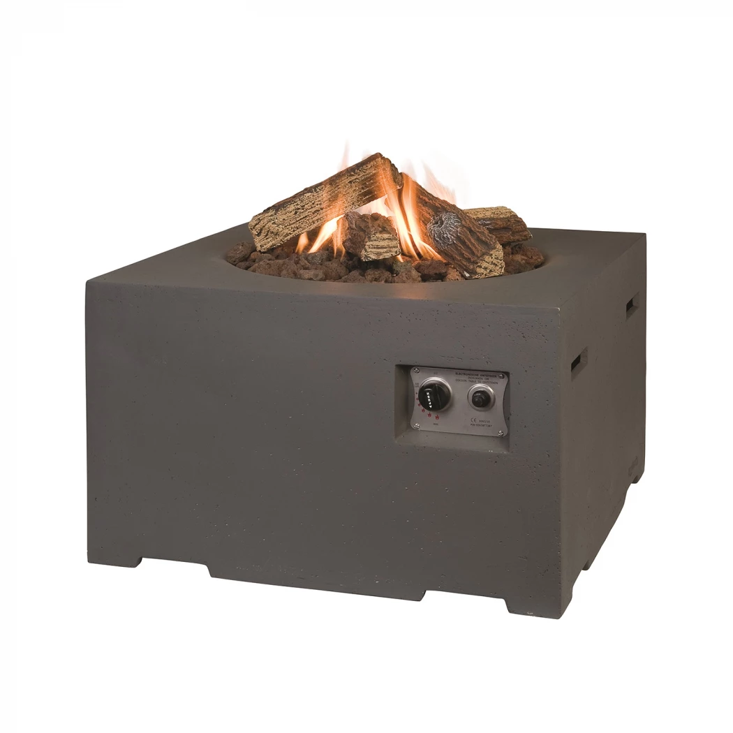 Cocoon vuurtafel vierkant - antraciet | Happy Cocooning | Vuurtafel met gasbrander | Antraciet