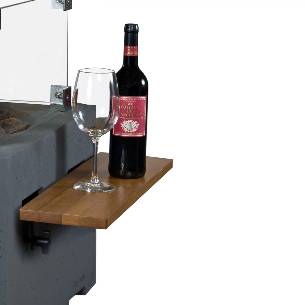 Kleine zijtafel hout voor vierkante gashaard | Happy Cocooning | Accessoires voor buitenhaarden op gas | Hout