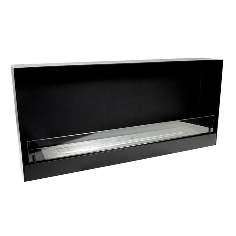 Zwart bio-ethanol haard inzetstuk (140 cm) | ScandiFlames | 1-zijdige inbouw bio-ethanol haard | Zwart