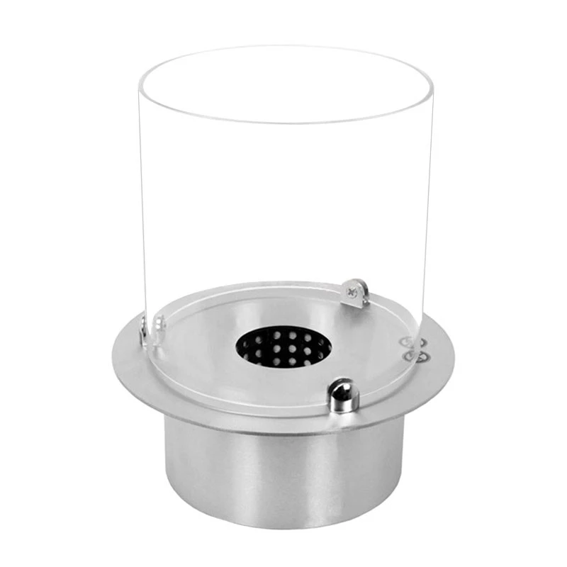 Gebouwd in het vuur - rond | ScandiFlames | Rond bio-ethanol inzetstuk | Glas