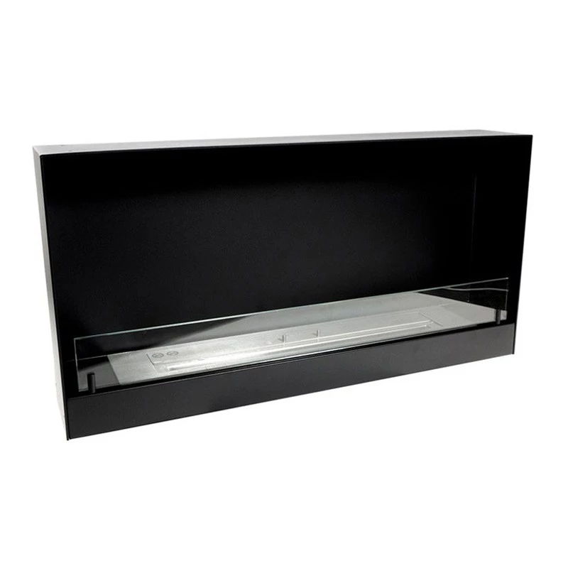 Zwart bio-ethanol haard inzetstuk (100 cm) | ScandiFlames | 1-zijdige inbouw bio-ethanol haard | Zwart
