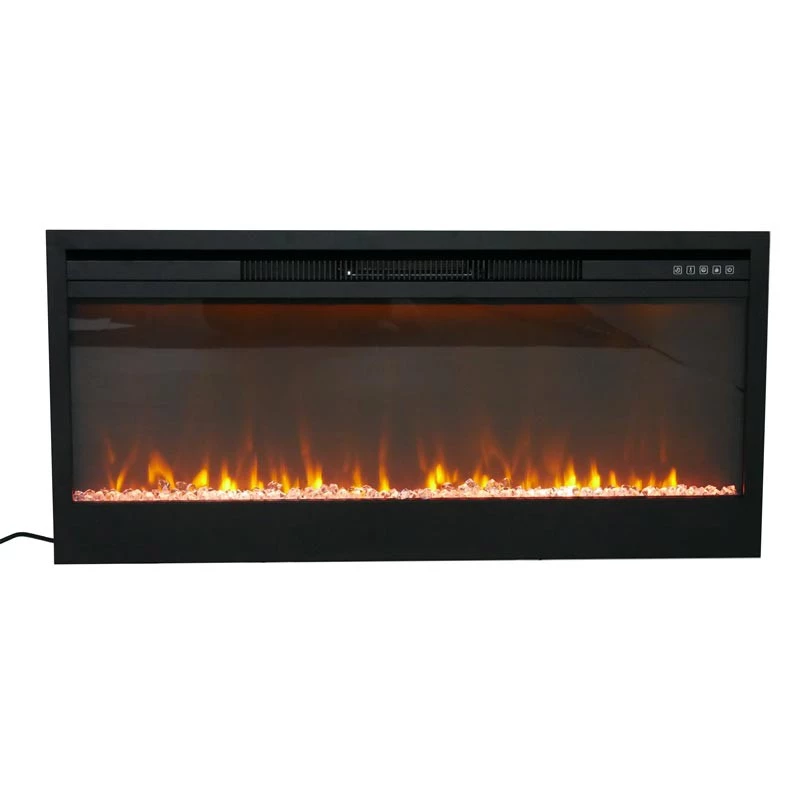 Zwarte elektrische wandhaard | | 1-zijdige inbouw elektrische haard | Zwart