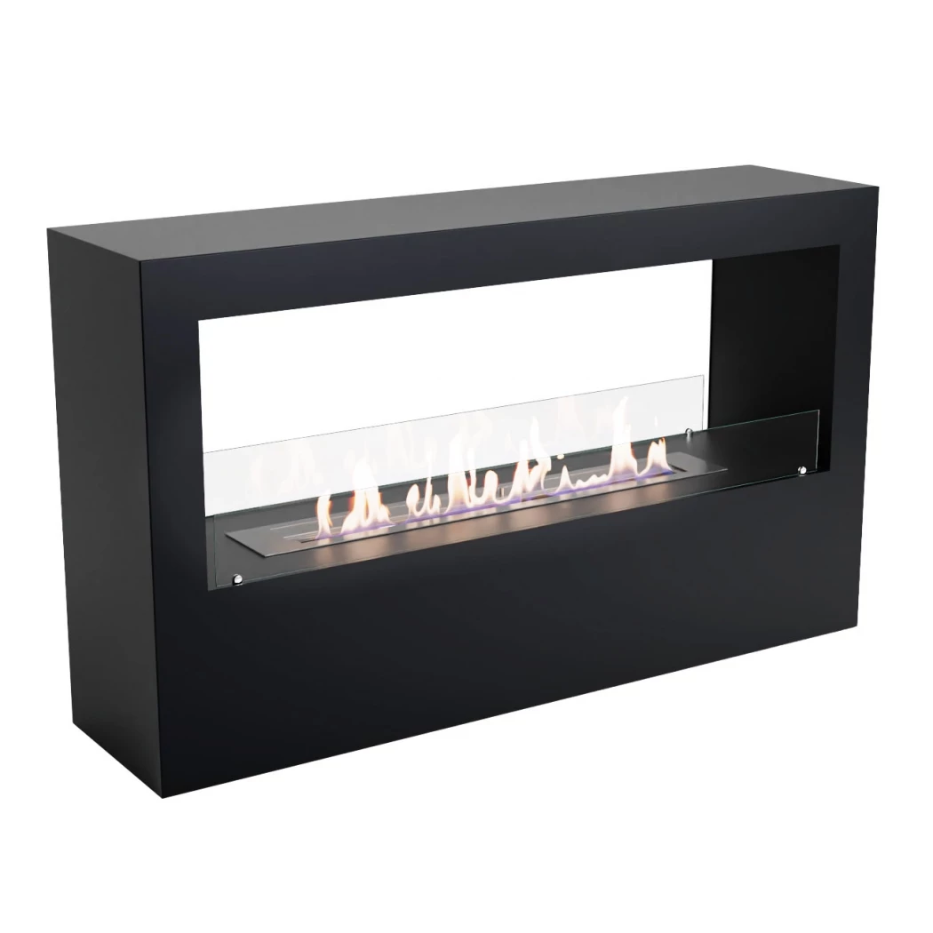 Doorkijk bio-ethanol haard zwart | ScandiFlames | 2-zijdige inbouw bio-ethanol haard , Vrijstaande bio-ethanol haard | Zwart