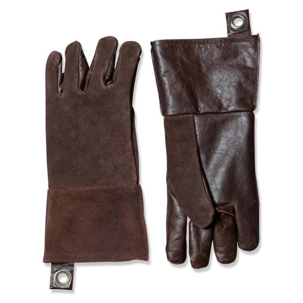 Grillhandschoenen in donkerbruin leer - 2 st. | | Kleding voor buiten koken , BBQ Accessories | Donker bruin