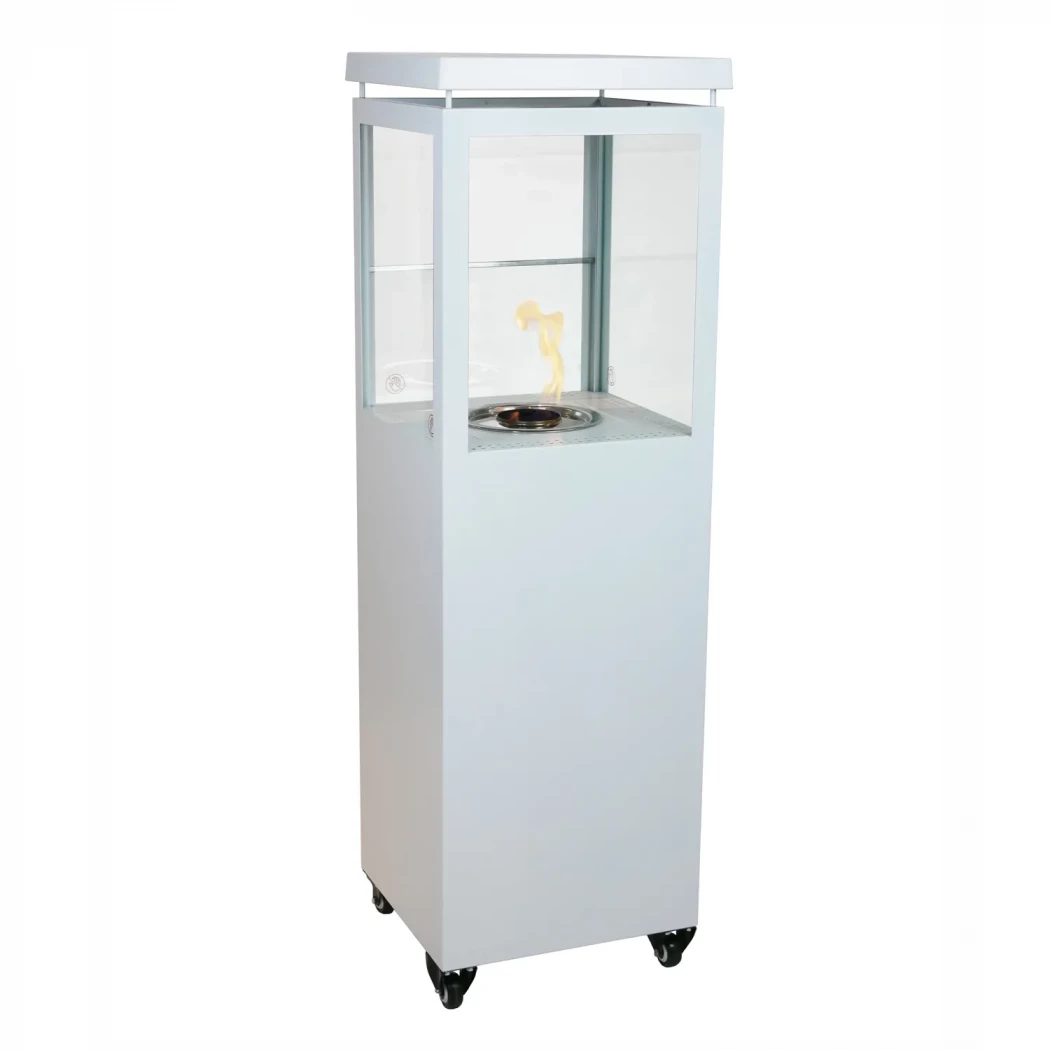 Muztag Premium Fire Paris - Wit Buitenterrasverwarmer Bio-ethanol haard - 2kW warmteafgifte - 3 uur brandtijd