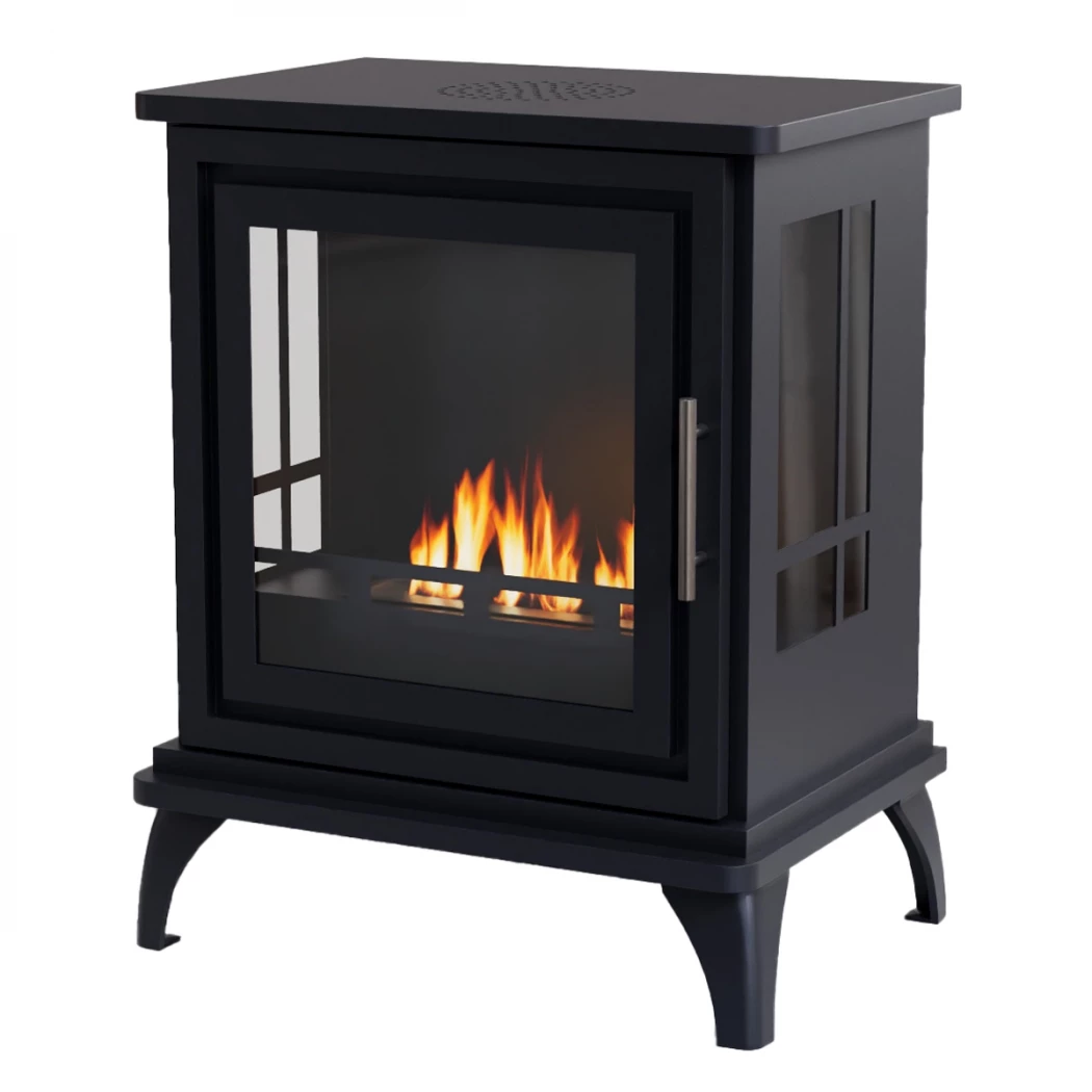 ScandiFlames Nashville zwart - vrijstaande bio-ethanol open haard kachel - 6 uur brandtijd - 2 kW warmteafgifte