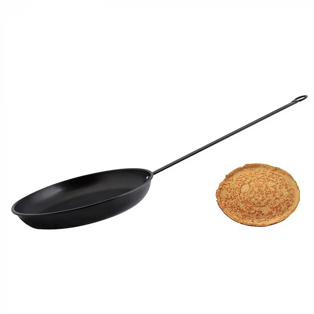 Pannen voor het bakken van pannenkoeken boven een kampvuur | | Accessoires voor buiten koken | Zwart