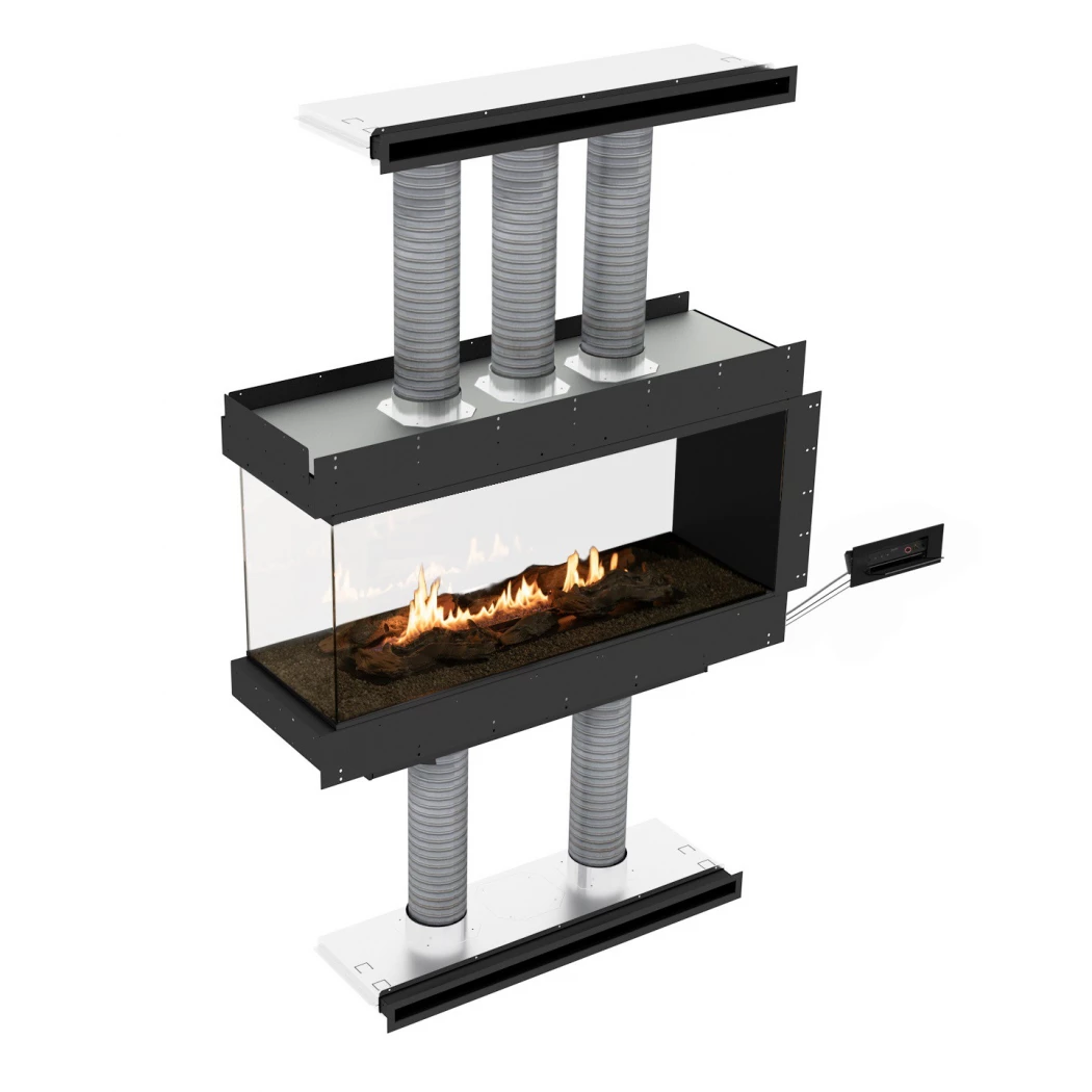 Panorama Room Divider | Planika Fires | Roomdivider inbouw bio-ethanol haard | Zwart
