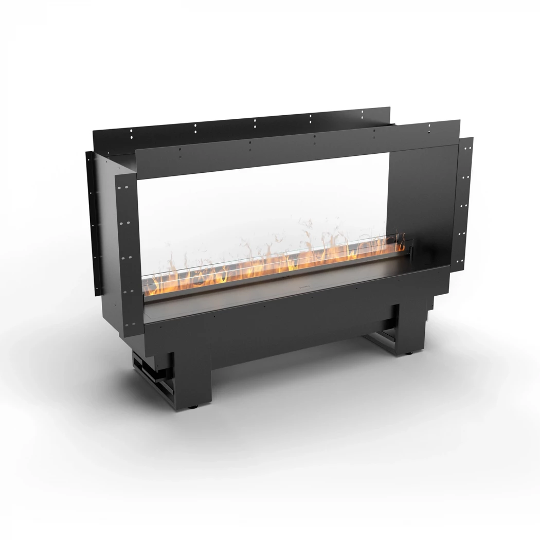 Cool Flame 1000 Doorkijkhaard | Planika Fires | 2-zijdige Opti-myst inbouwhaard | Zwart