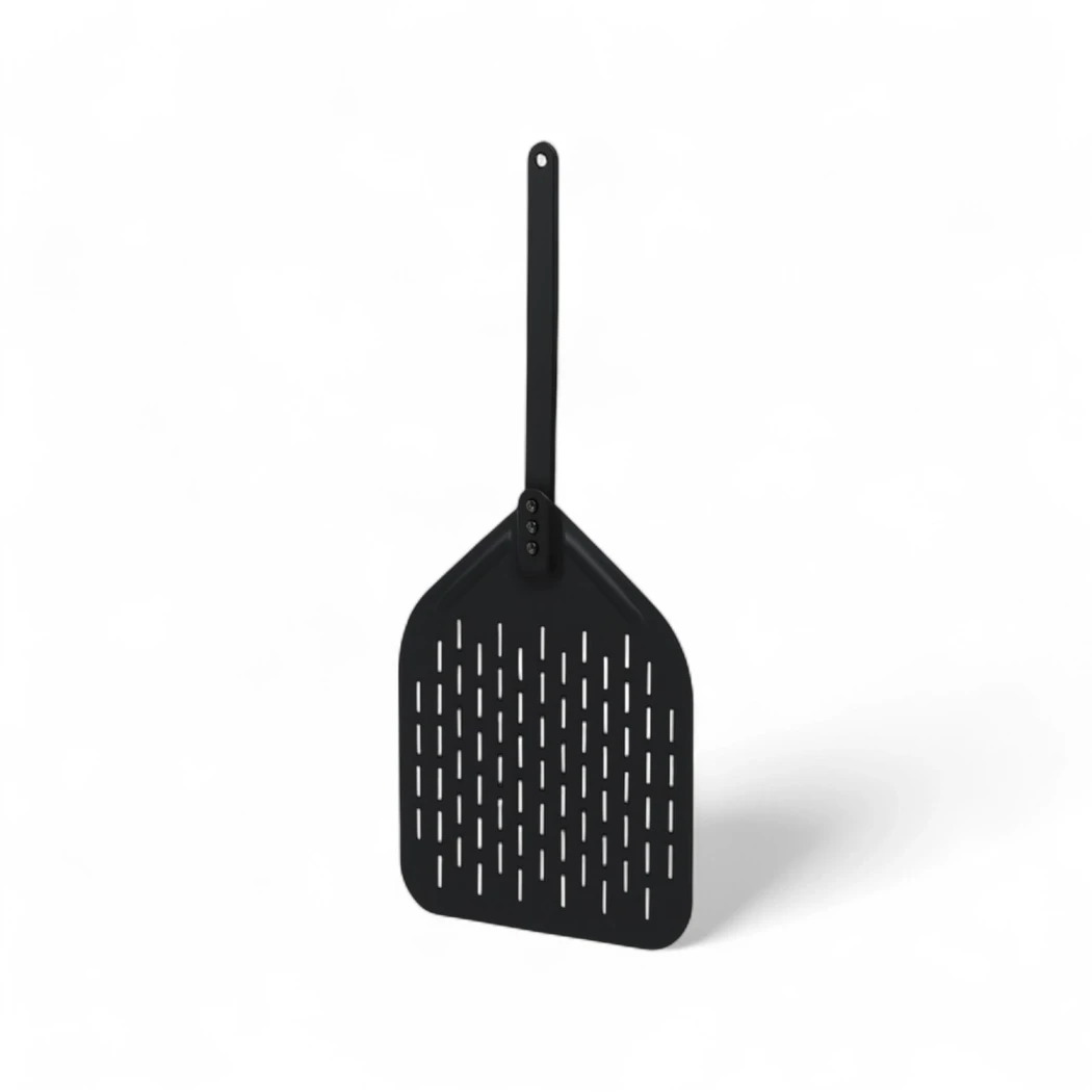 ScandiCrust PeelPro 30 Zwarte Aluminium Pizzaschep – 30 cm Geperforeerde Kop met Afneembare Handgreep