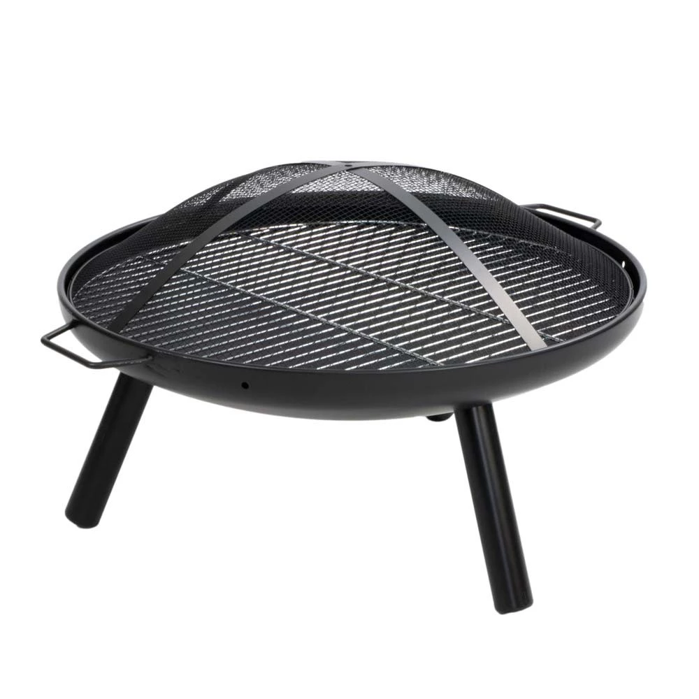 Dubai vuurkorf met grillrooster en netdeksel | | Buiten vuurplaats | Zwart