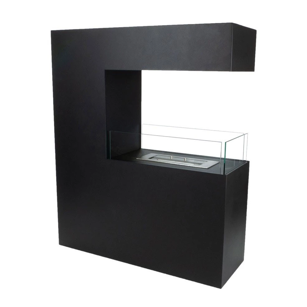 Hoge Bio-ethanol Roomdivider- Zwart | ScandiFlames | Vrijstaande bio-ethanol haard , 3-zijdige inbouw bio-ethanol haard | Zwart