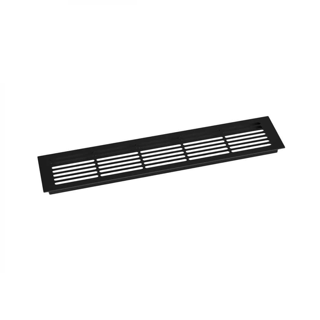 Ventilatierooster Zwart - Maat: 50x10 cm - Ventilatiegat: 214 cm²