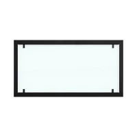 Au&szlig;enrahmen aus schwarzem Stahl mit Vollglas f&uuml;r Foco 1200 Bio-Kamine.